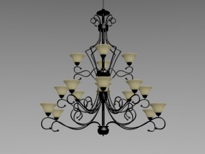 rustic iron chandeliere Modèle 3D