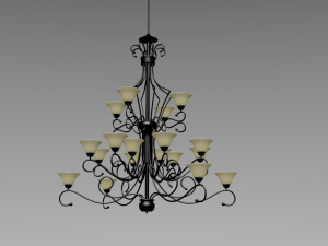 rustic iron chandeliere 3D Model