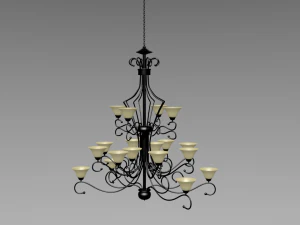 rustic iron chandeliere 3D Model