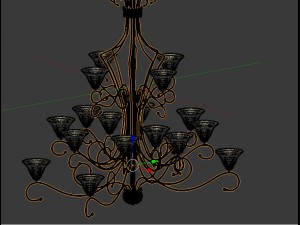 rustic iron chandeliere 3D Model