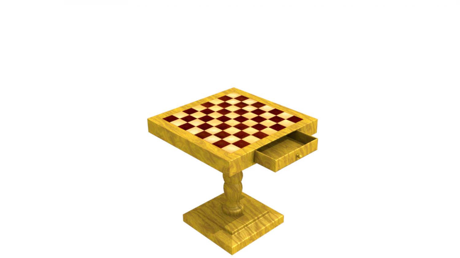chessboard with drawer 3D Model .c4d .max .obj .3ds .fbx .stl .blend 