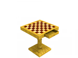 引き出し付きチェス盤 3Dモデル