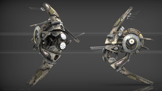 drone v1 scifi 3D Model .c4d .max .obj .3ds .fbx .stl .blend 