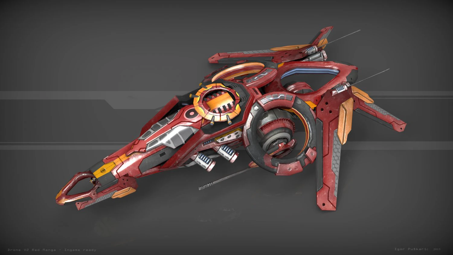 drone v2 redmanga 3D Model .c4d .max .obj .3ds .fbx .stl .blend 