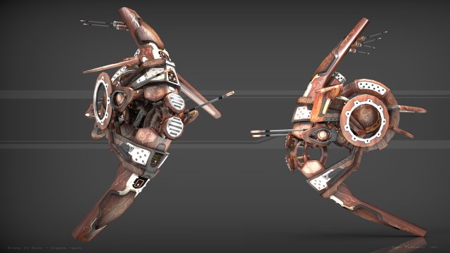drone v1 wood 3D Model .c4d .max .obj .3ds .fbx .stl .blend 