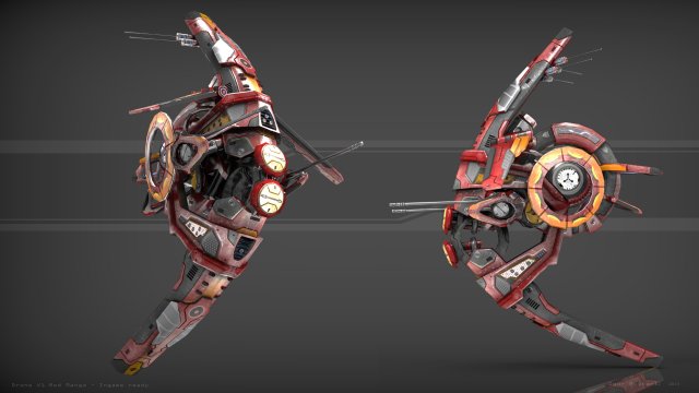 drone v1 red manga 3D Model .c4d .max .obj .3ds .fbx .stl .blend 
