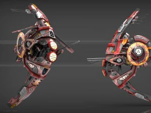 drone v1 rosso manga Modello 3D