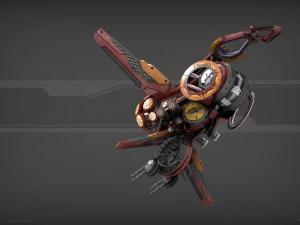 无人机 v3 红漫画 3D 模型