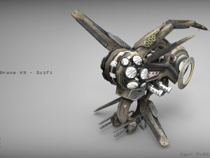 drone v3 scifi 3D 모델