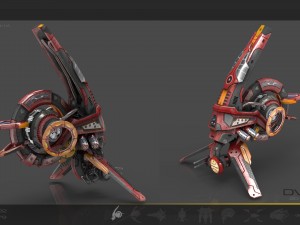 10 drone pack red manga Model 3D