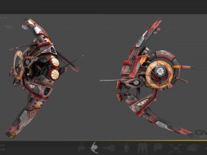10 drone pack red manga Model 3D