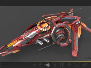 10 drone pack red manga Model 3D
