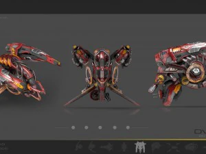 10 drone pack red manga 3D Model
