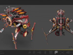 10 drone pack red manga 3D Model