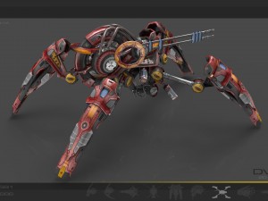 10 drone pack red manga Model 3D