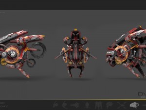 10 drone pack red manga Model 3D