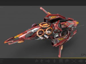 10 drone pack red manga 3D Model