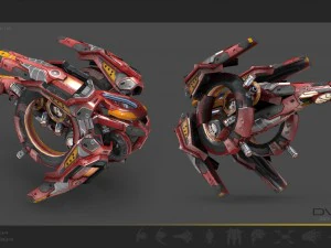 10 drone pack red manga 3D Model