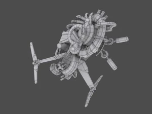 10 drone pack red manga 3D Model