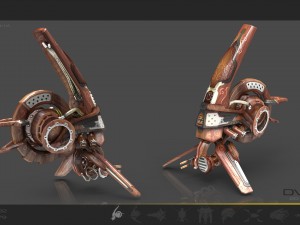 10 drones wood pack 3D 모델