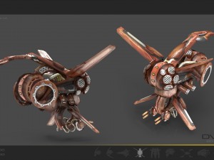 10 drones wood pack 3D 모델