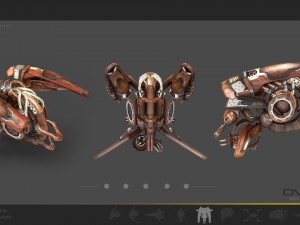 10 drones wood pack 3D 모델