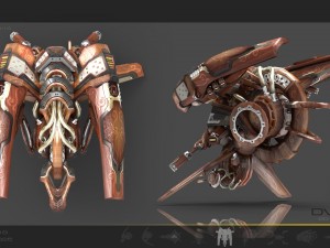 10 drones wood pack 3D 모델