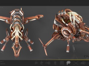 10 drones wood pack 3D 모델
