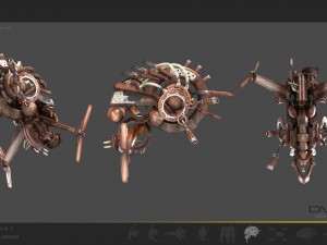 10 drones wood pack 3D 모델