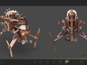 10 drones wood pack 3D 모델