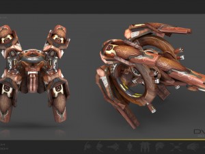 10 drones wood pack 3D 모델