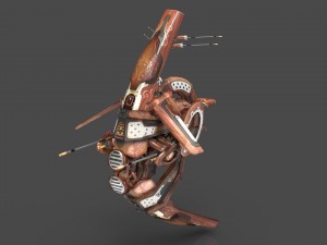 10 drones wood pack 3D 모델