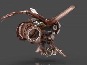 10 drones wood pack 3D 모델