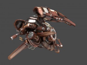 10 drones wood pack 3D 모델