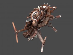 10 drones wood pack 3D 모델