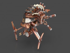 10 drones wood pack 3D 모델