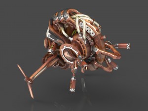10 drones wood pack 3D 모델