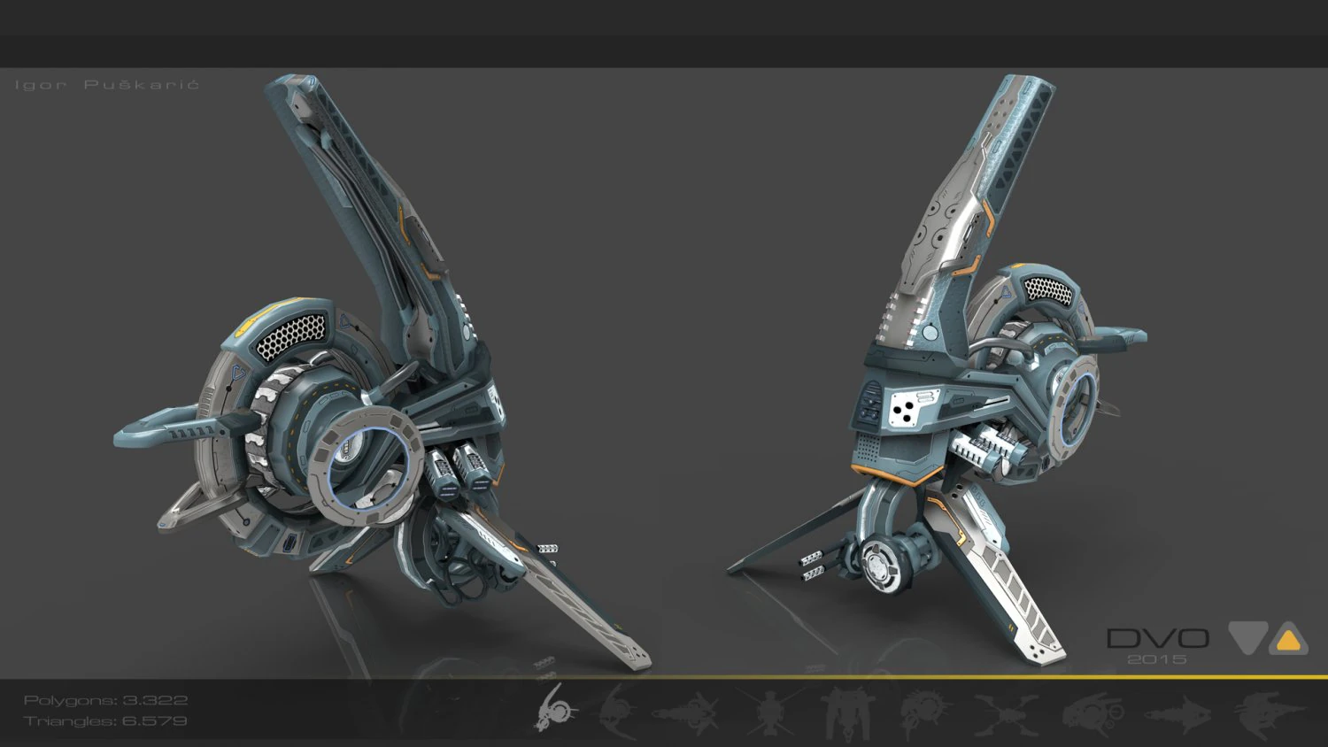 cybertech drone v0 3D Model .c4d .max .obj .3ds .fbx .stl .blend