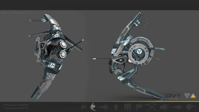 cybertech v1 drone 3D मॉडल .c4d .max .obj .3ds .fbx .stl .blend 
