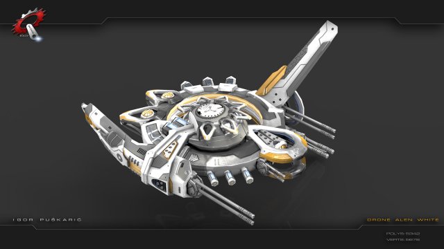 drone alen white 3D-Modell .c4d .max .obj .3ds .fbx .stl .blend 