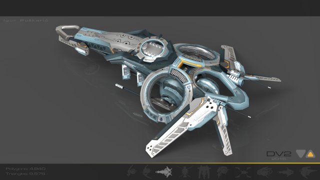 drone v2 cybertech Model 3D .c4d .max .obj .3ds .fbx .stl .blend 