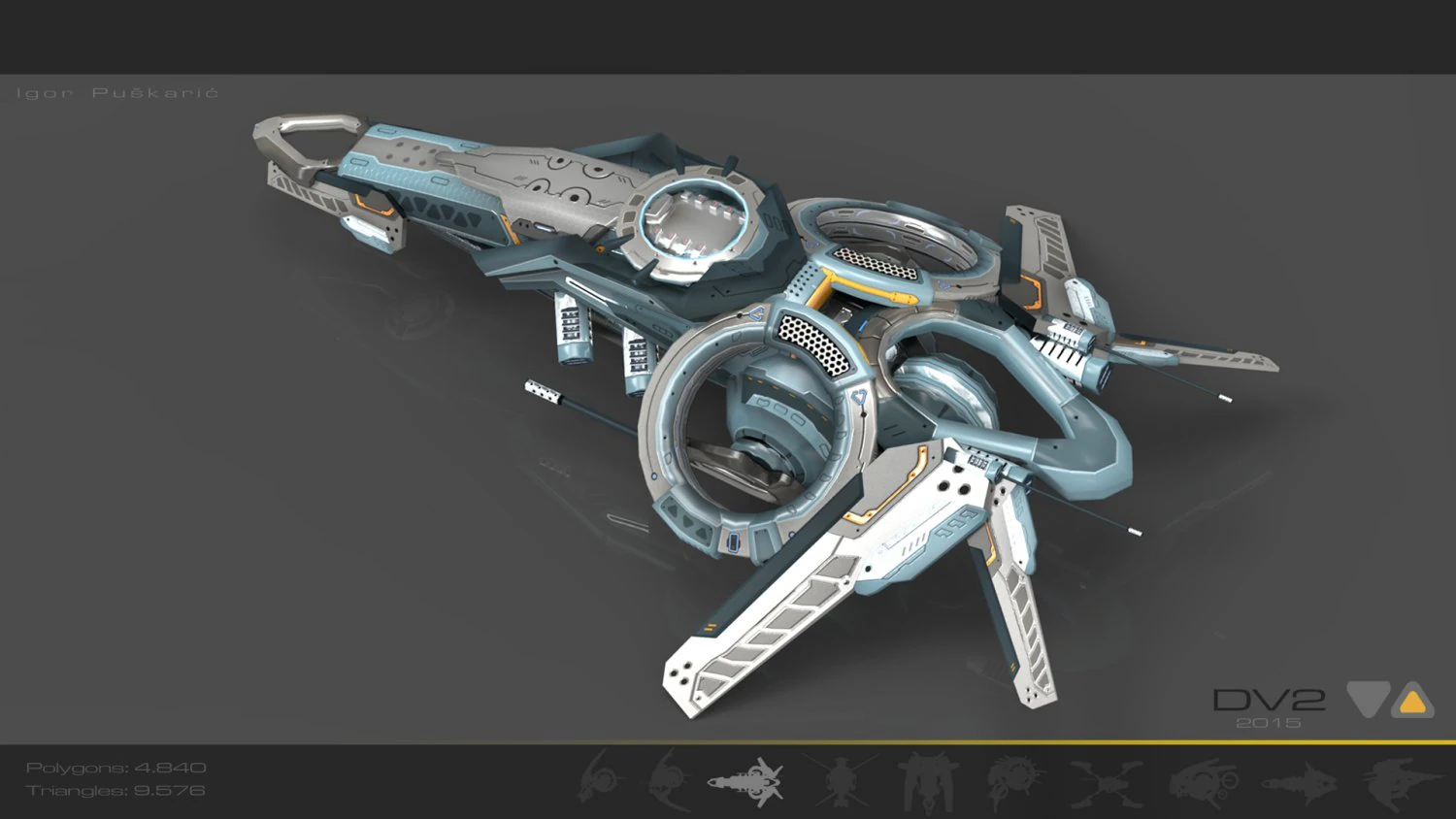 drone v2 cybertech 3D Model .c4d .max .obj .3ds .fbx .stl .blend 