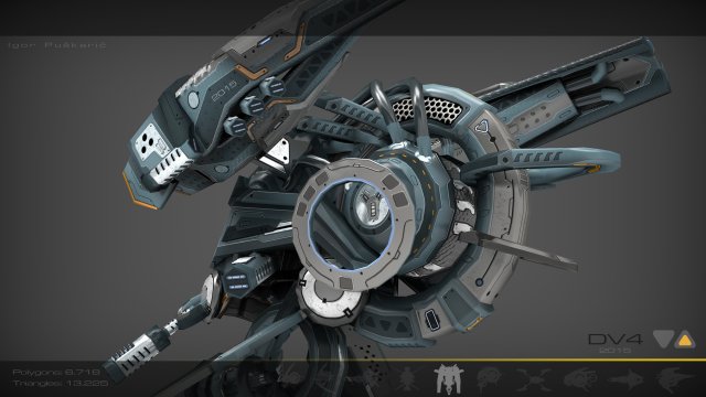 drone v4 cybertech 3D Model .c4d .max .obj .3ds .fbx .stl .blend 