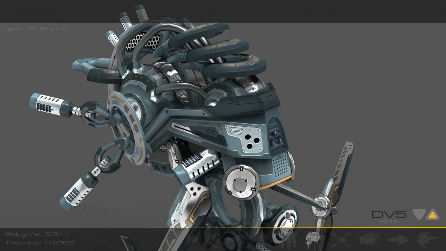 drone v5 cybertech 3D Model .c4d .max .obj .3ds .fbx .stl .blend 