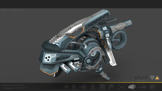 drone v7 cybertech 3D-Modell .c4d .max .obj .3ds .fbx .stl .blend 