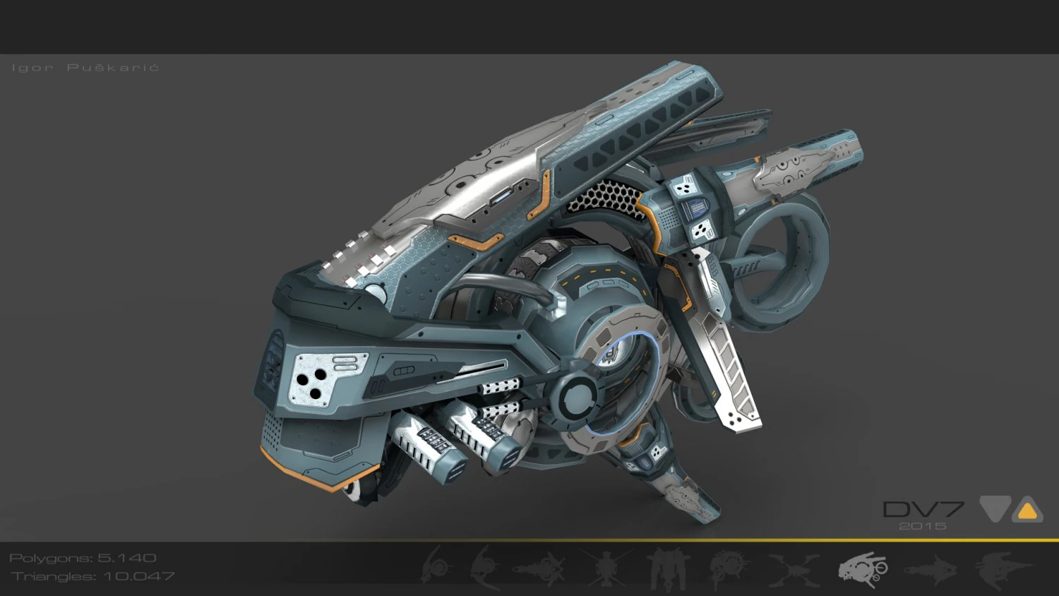 drone v7 cybertech 3D Model .c4d .max .obj .3ds .fbx .stl .blend 