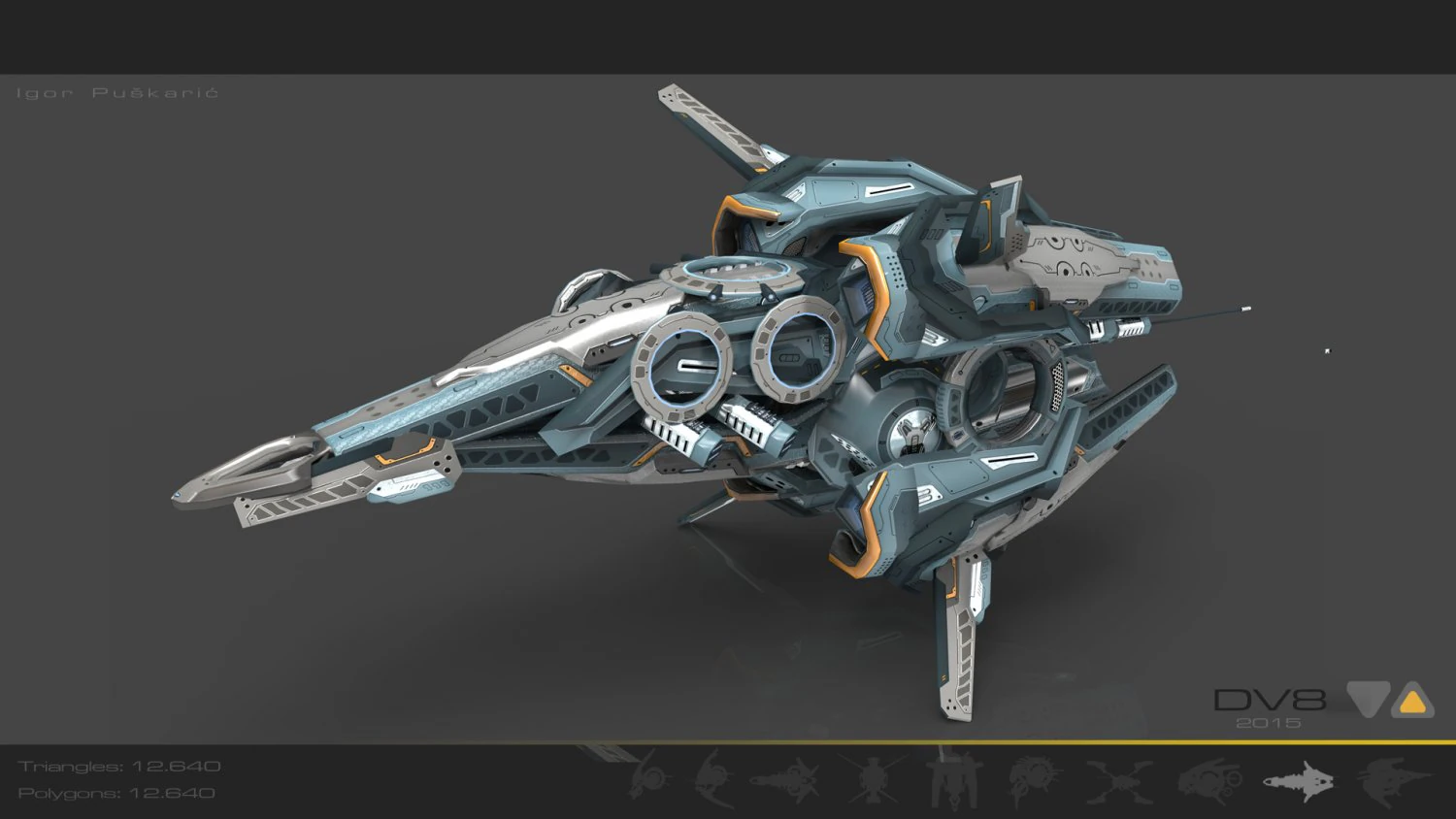 drone v8 cybertech 3D Model .c4d .max .obj .3ds .fbx .stl .blend 