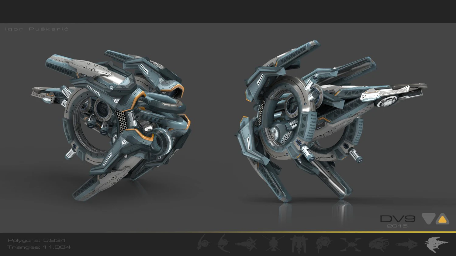 drone v9 cybertech 3D Model .c4d .max .obj .3ds .fbx .stl .blend 