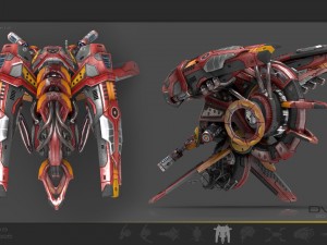 drone v4 red manga 3D Model