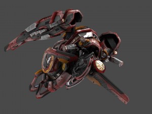 drone v4 red manga 3D Model